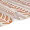 1 Yard Cotton Canvas Print Tangerine Leaves and Stripes British Imported